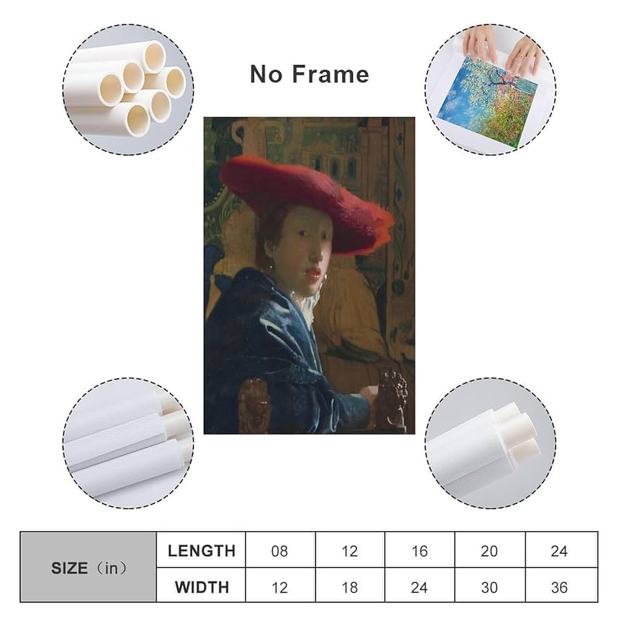 Amazon.co.jp: ヨハネス・フェルメール 世界の名画 赤い帽子を